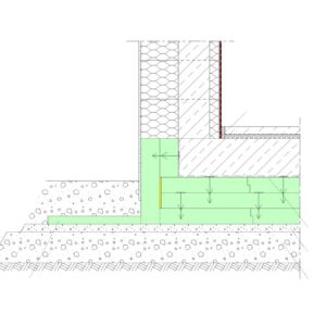 Vloerplaat detail beton met vorstrand
