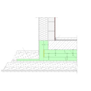 Vloerplaat detail steens muur